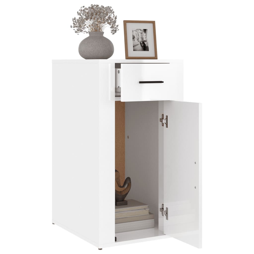 Armoire de bureau Blanc brillant 40x49x75 cm Bois d'ingénierie - XIOS