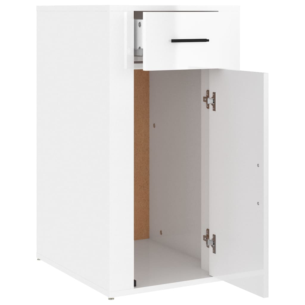 Armoire de bureau Blanc brillant 40x49x75 cm Bois d'ingénierie - XIOS