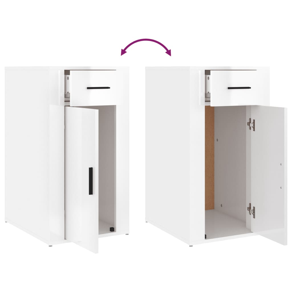 Armoire de bureau Blanc brillant 40x49x75 cm Bois d'ingénierie - XIOS