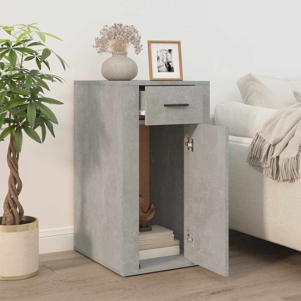 Armoire de bureau Gris béton 40x49x75 cm Bois d'ingénierie - XIOS
