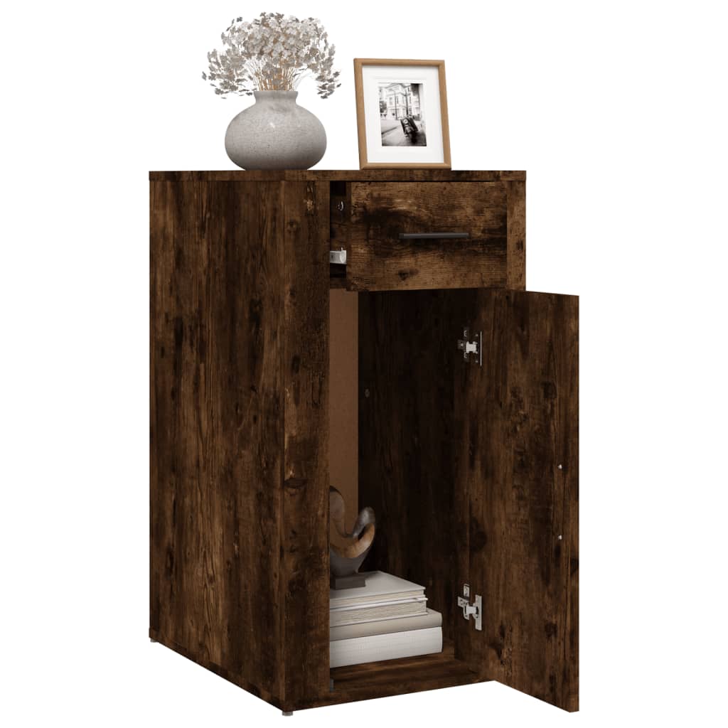 Armoire de bureau Chêne fumé 40x49x75 cm Bois d'ingénierie - XIOS