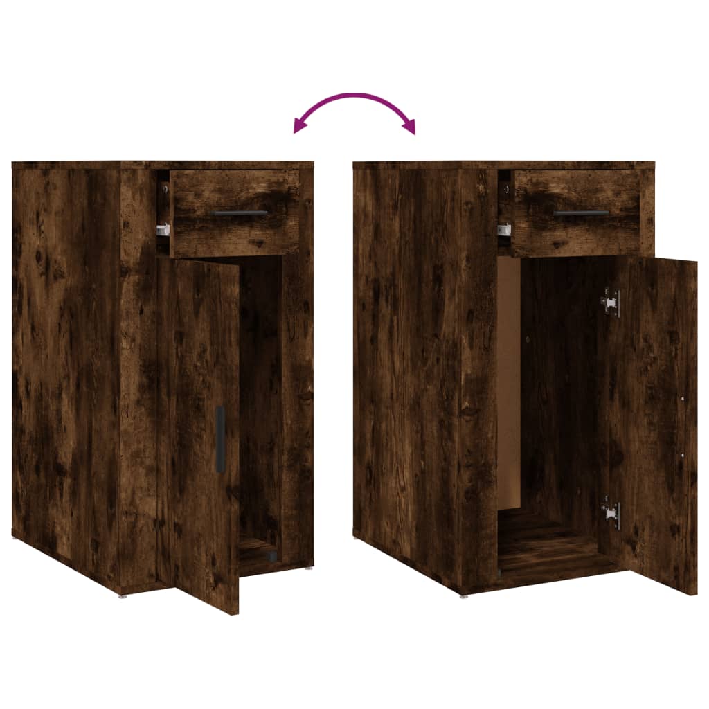 Armoire de bureau Chêne fumé 40x49x75 cm Bois d'ingénierie - XIOS
