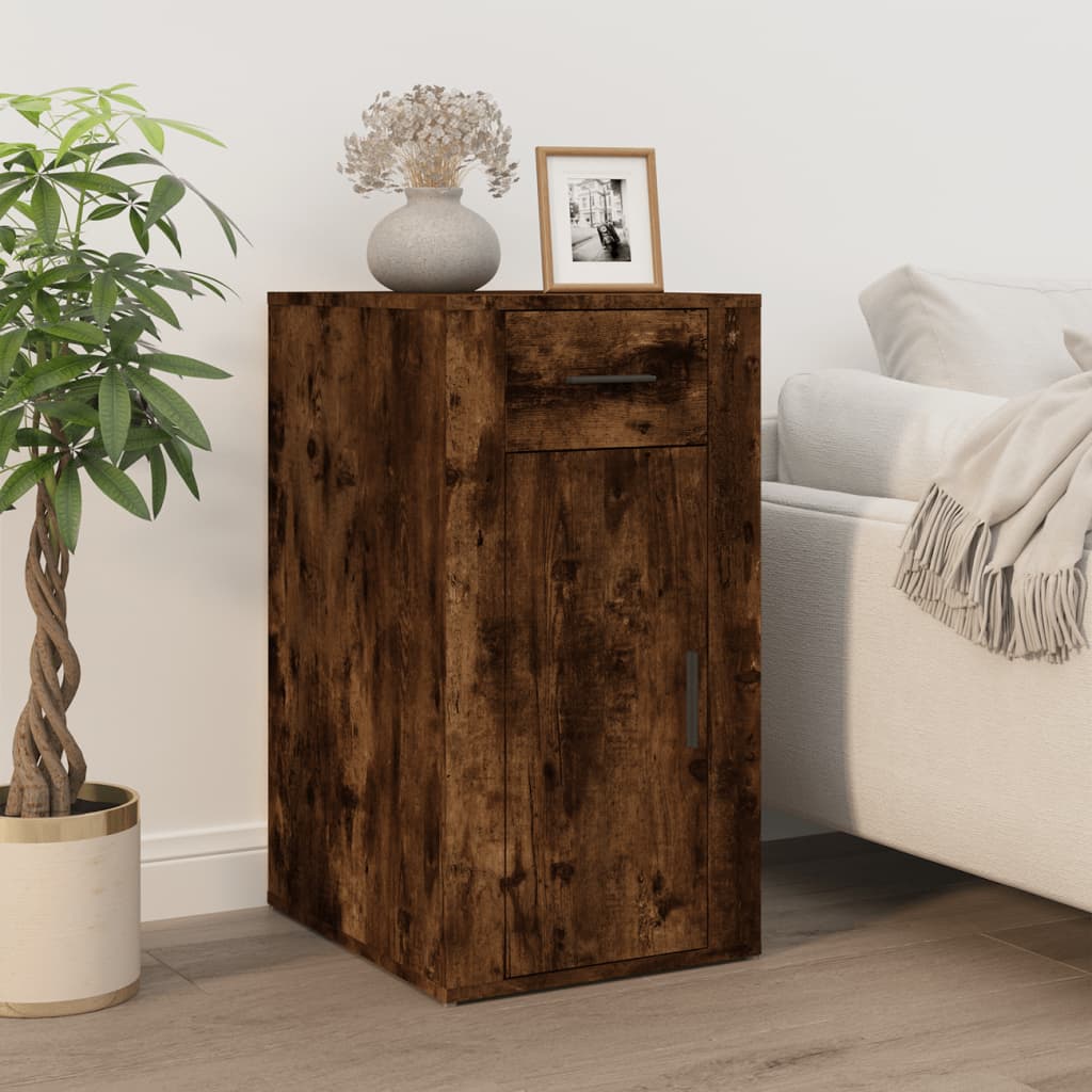 Armoire de bureau Chêne fumé 40x49x75 cm Bois d'ingénierie - XIOS