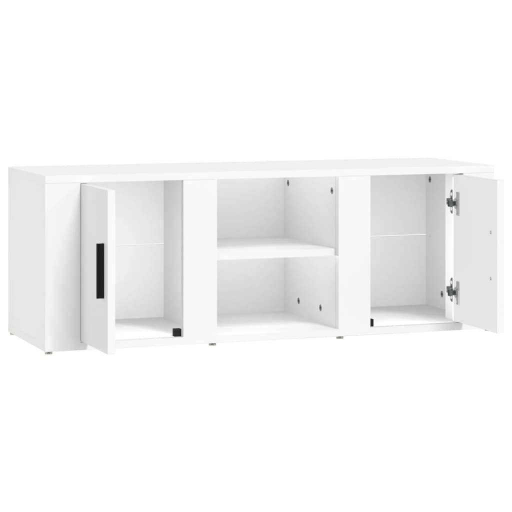 Meuble TV Blanc 100x31,5x35 cm Bois d'ingénierie - XIOS