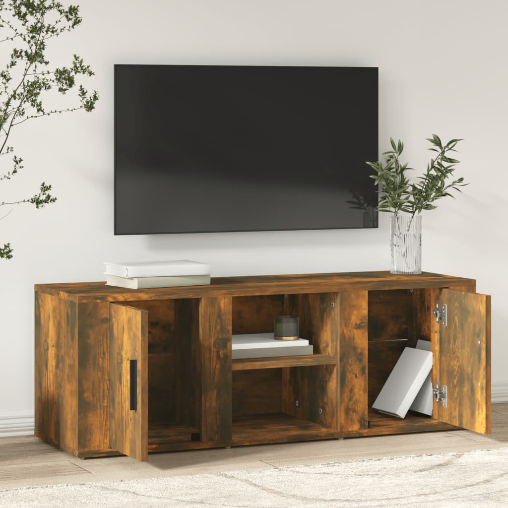 Meuble TV Chêne fumé 100x31,5x35 cm Bois d'ingénierie - XIOS