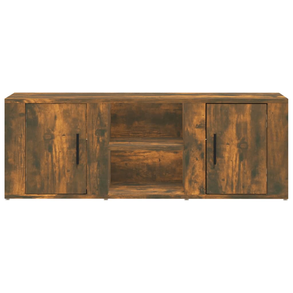 Meuble TV Chêne fumé 100x31,5x35 cm Bois d'ingénierie - XIOS
