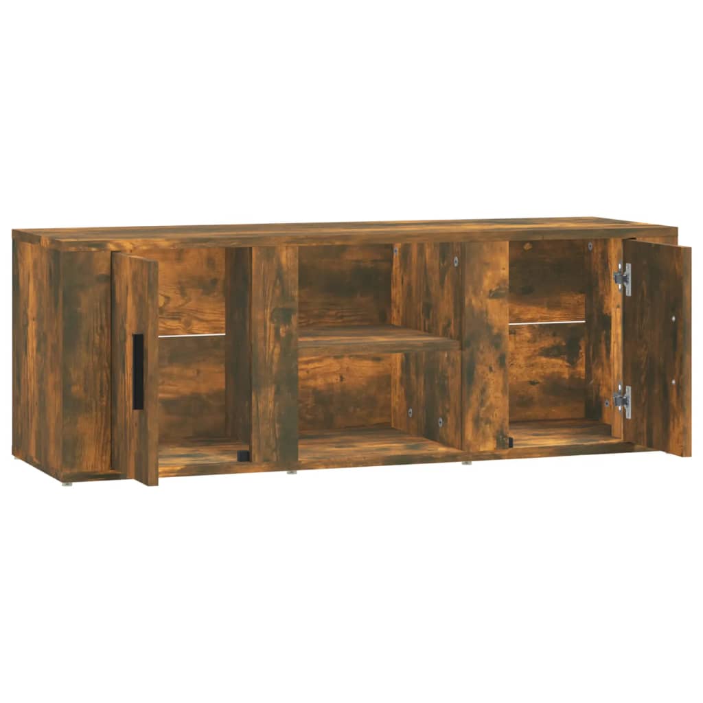 Meuble TV Chêne fumé 100x31,5x35 cm Bois d'ingénierie - XIOS