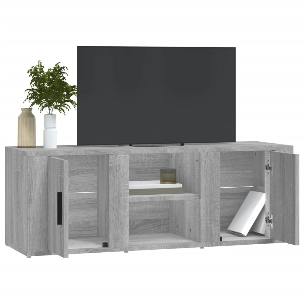 Meuble TV Sonoma gris 100x31,5x35 cm Bois d'ingénierie - XIOS