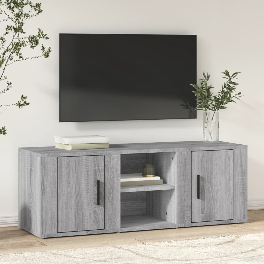 Meuble TV Sonoma gris 100x31,5x35 cm Bois d'ingénierie - XIOS
