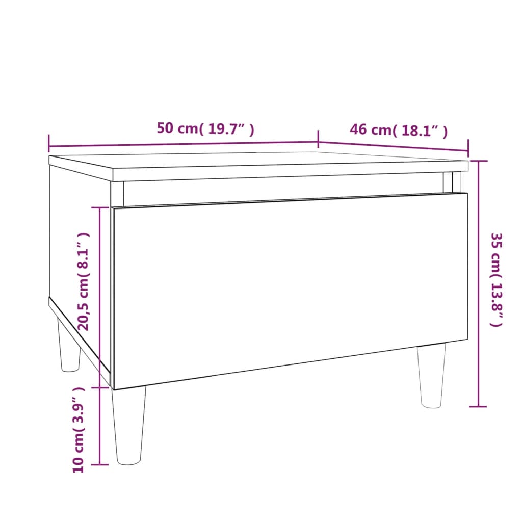 Table d'appoint Noir 50x46x35 cm Bois d'ingénierie - XIOS