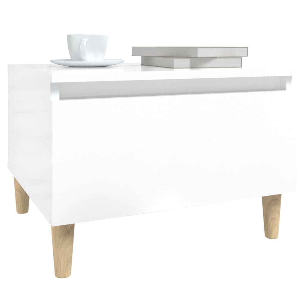 Table d'appoint Blanc brillant 50x46x35 cm Bois d'ingénierie - XIOS