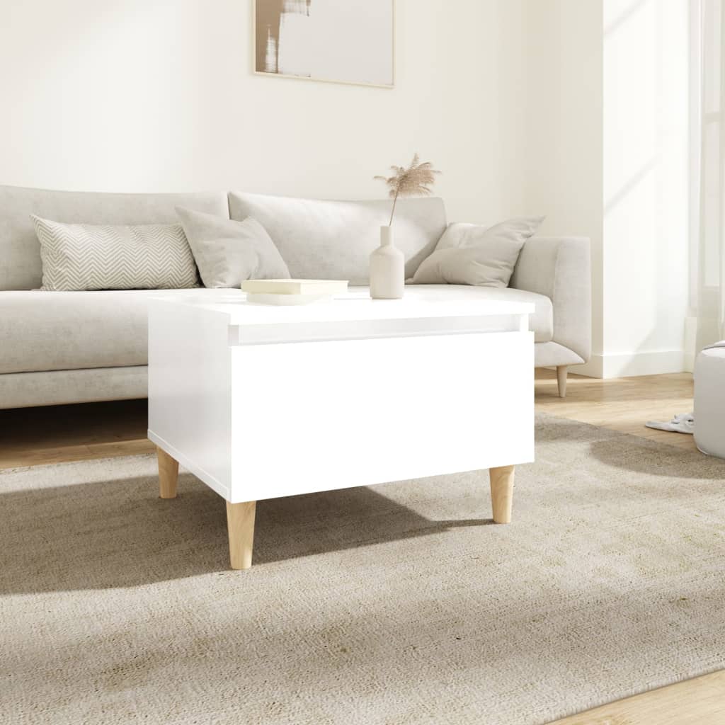 Table d'appoint Blanc brillant 50x46x35 cm Bois d'ingénierie - XIOS