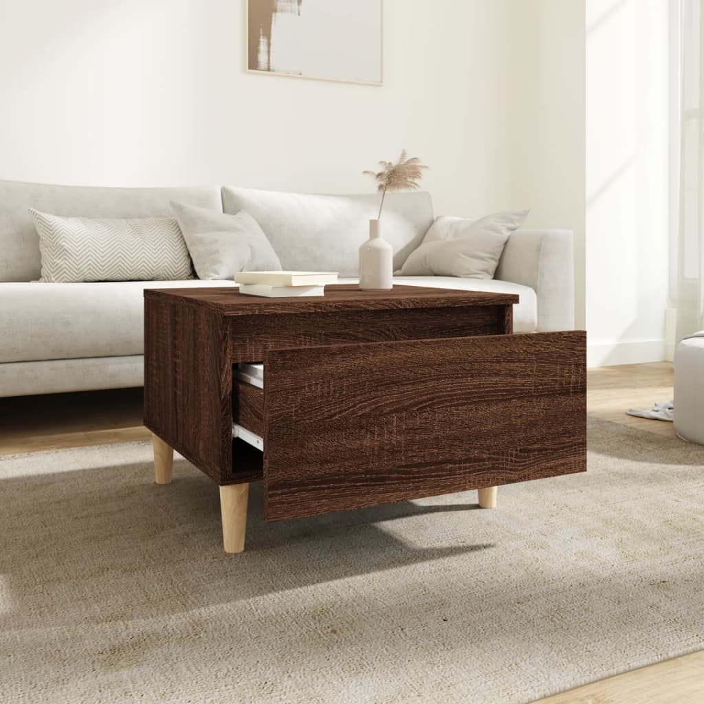 Table d'appoint Chêne marron 50x46x35 cm Bois d'ingénierie - XIOS