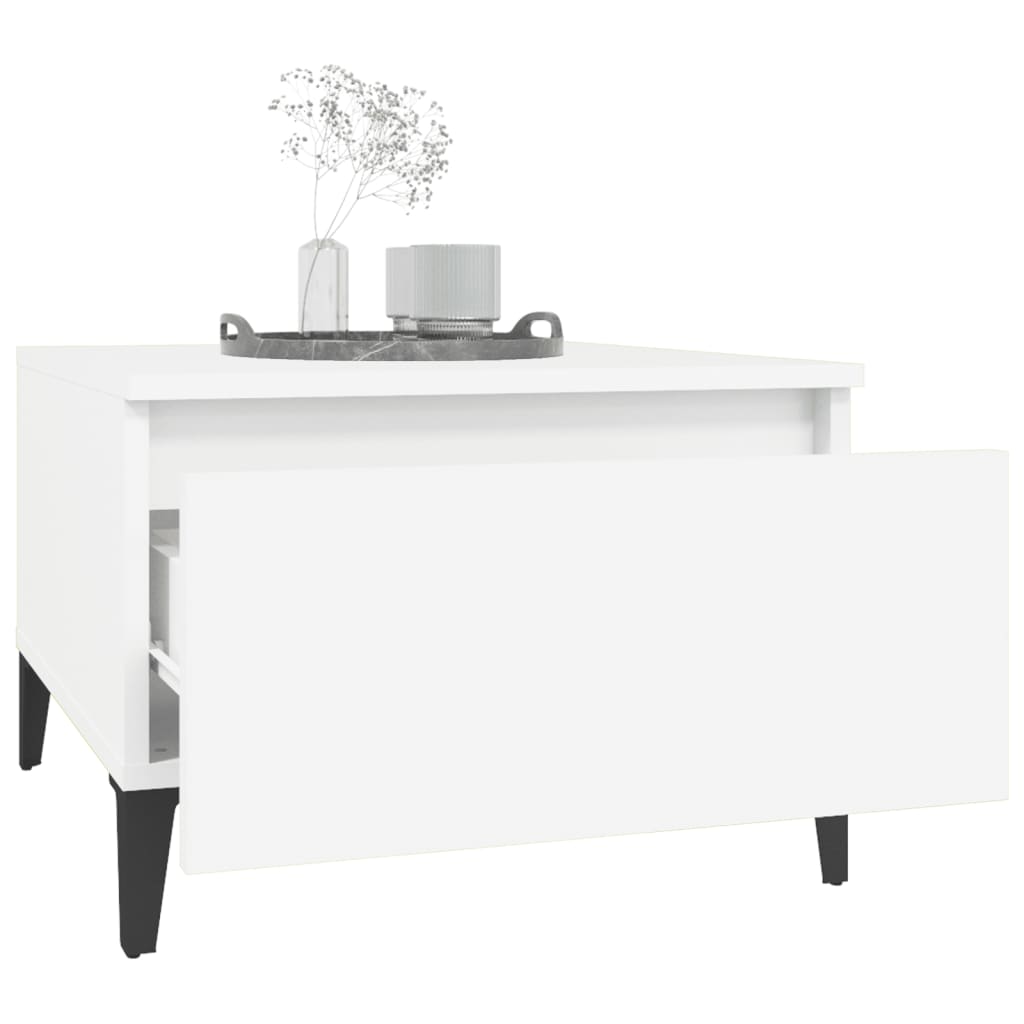 Tables d'appoint 2 pcs Blanc 50x46x35 cm Bois d'ingénierie - XIOS
