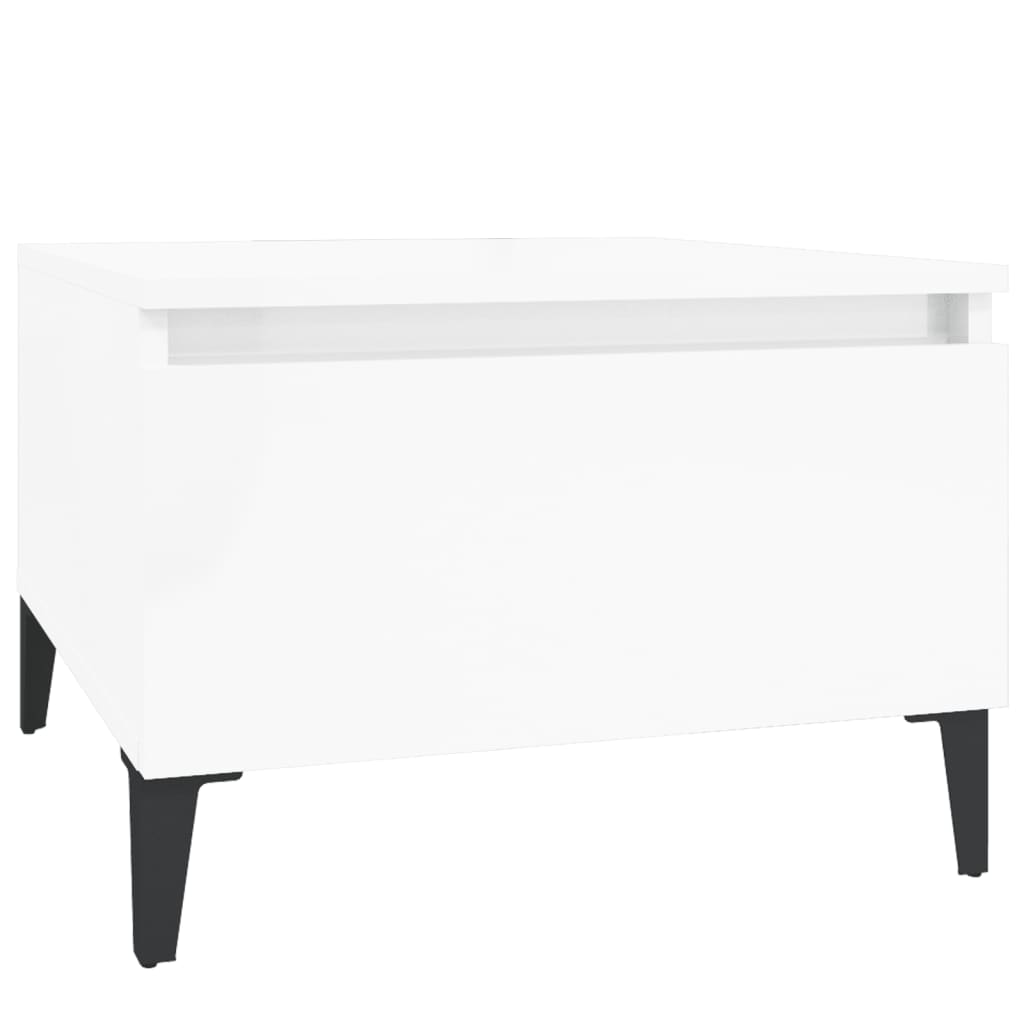 Table d'appoint Blanc brillant 50x46x35 cm Bois d'ingénierie - XIOS