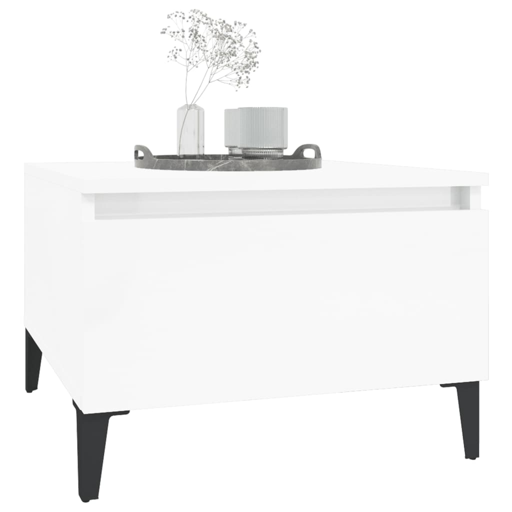 Table d'appoint Blanc brillant 50x46x35 cm Bois d'ingénierie - XIOS