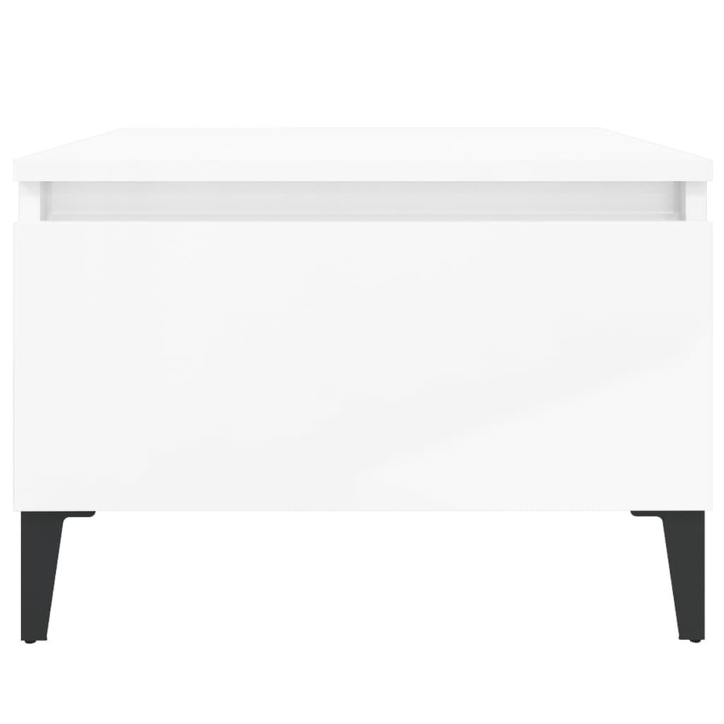 Table d'appoint Blanc brillant 50x46x35 cm Bois d'ingénierie - XIOS