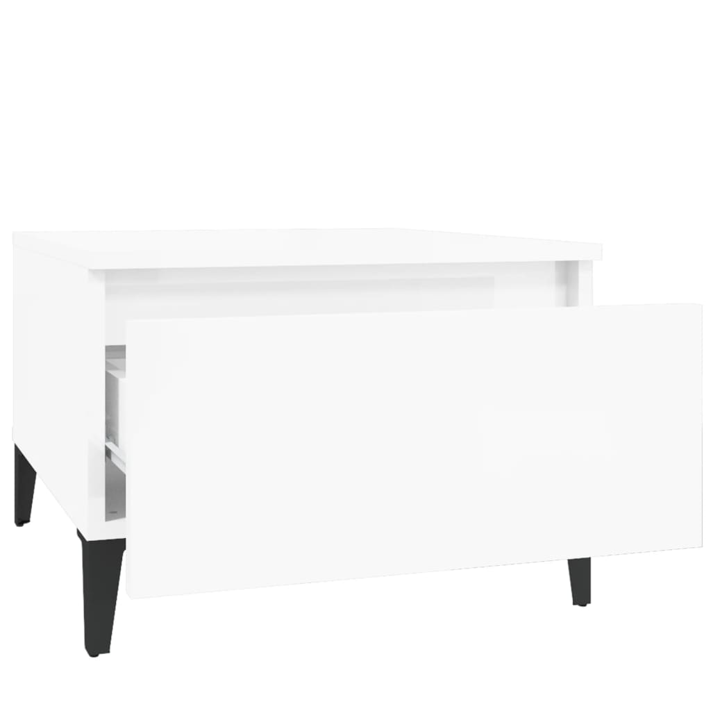 Table d'appoint Blanc brillant 50x46x35 cm Bois d'ingénierie - XIOS