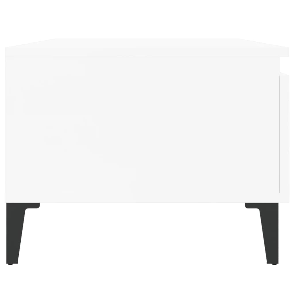 Table d'appoint Blanc brillant 50x46x35 cm Bois d'ingénierie - XIOS