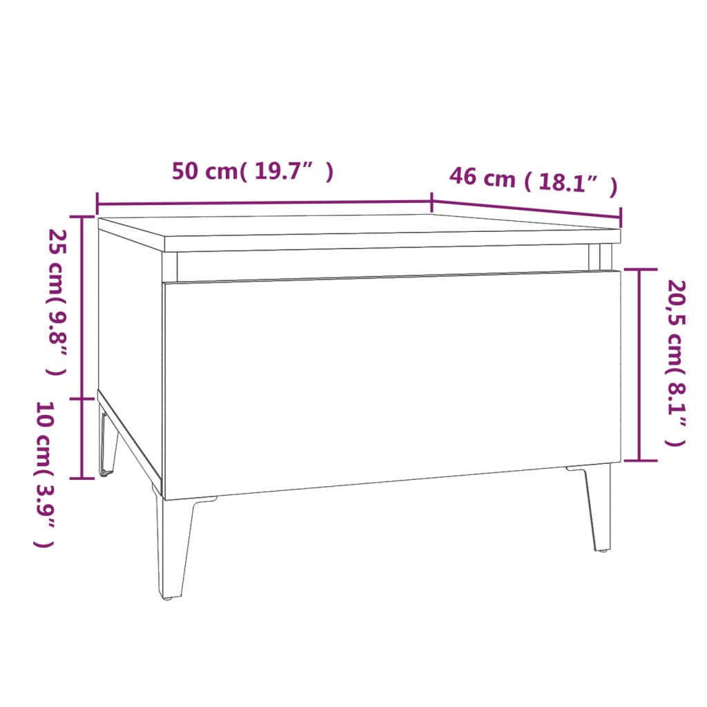 Table d'appoint Chêne fumé 50x46x35 cm Bois d'ingénierie - XIOS