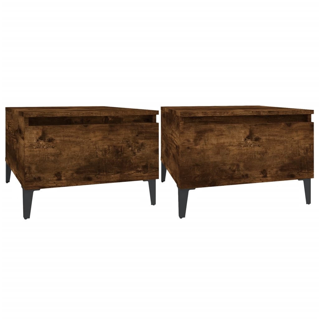 Tables d'appoint 2 pcs Chêne fumé 50x46x35 cm Bois ingénierie - XIOS