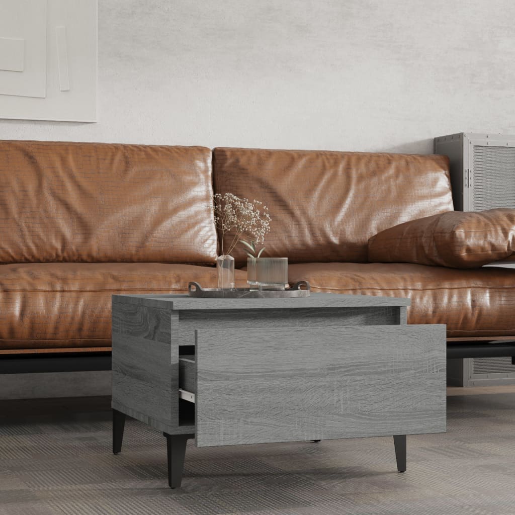 Table d'appoint Sonoma gris 50x46x35 cm Bois d'ingénierie - XIOS