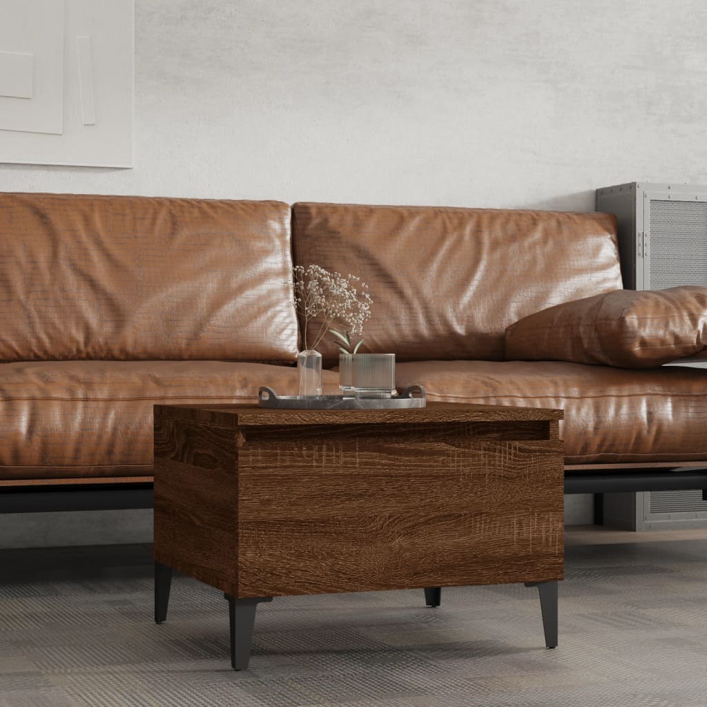 Table d'appoint Chêne marron 50x46x35 cm Bois d'ingénierie - XIOS