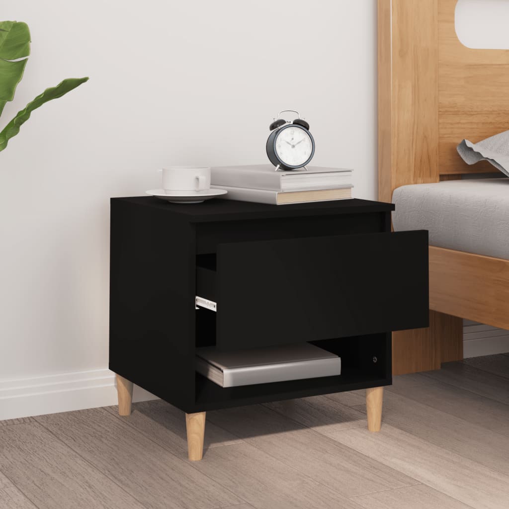 Table de chevet Noir 50x46x50 cm Bois d’ingénierie - XIOS