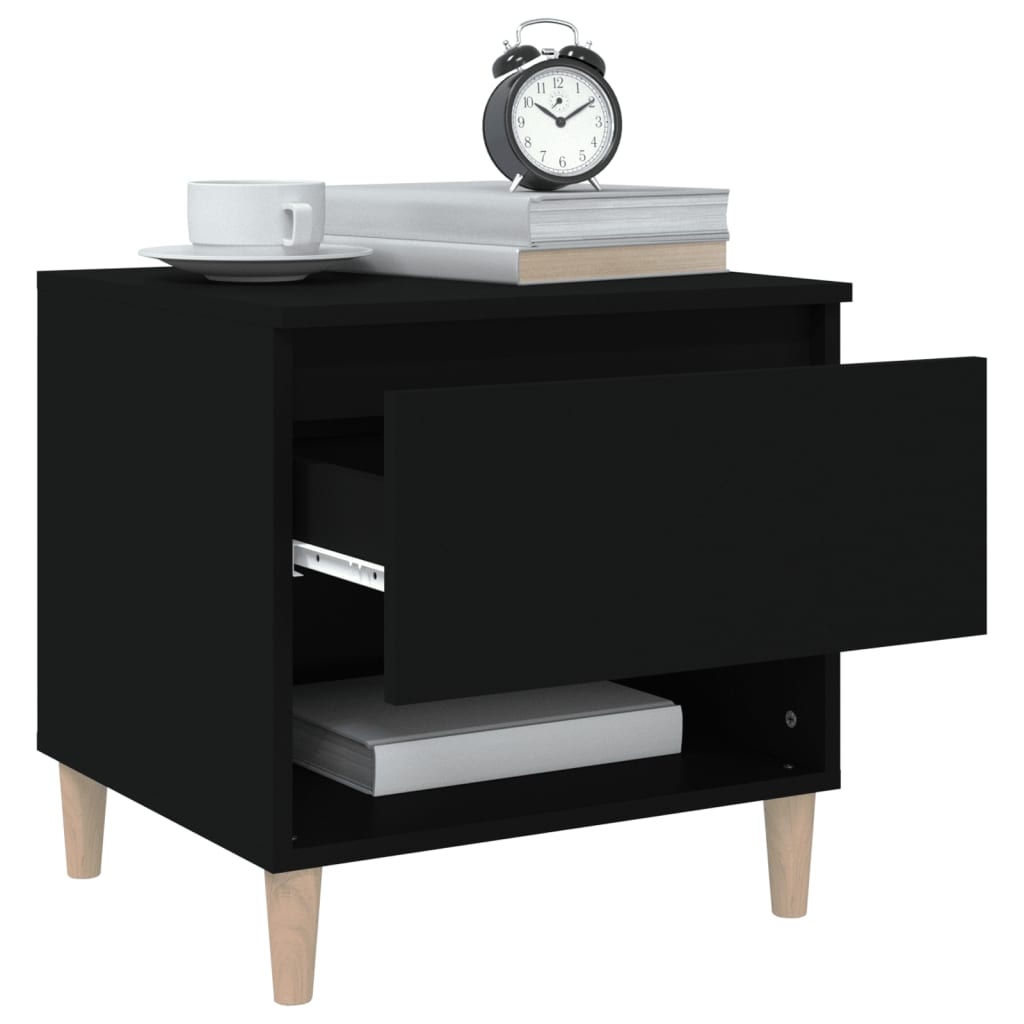 Table de chevet Noir 50x46x50 cm Bois d’ingénierie - XIOS