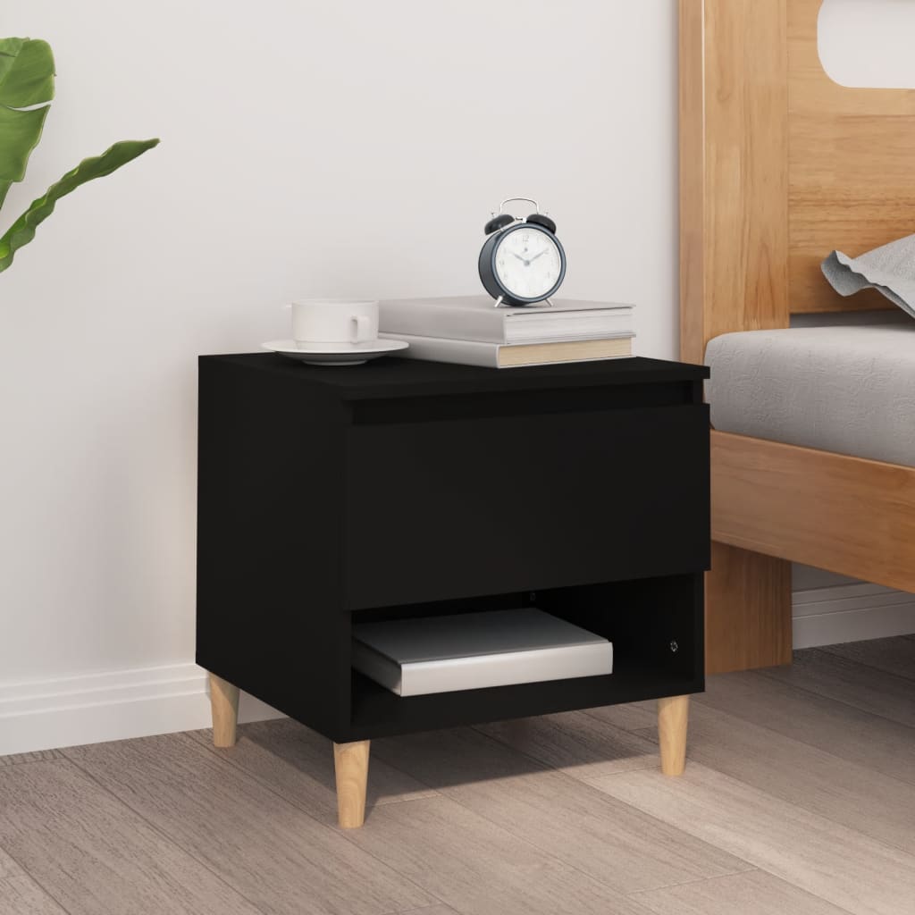 Table de chevet Noir 50x46x50 cm Bois d’ingénierie - XIOS