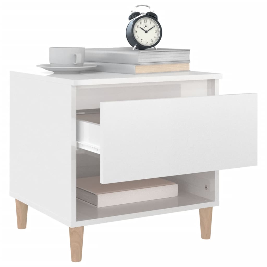 Tables de chevet 2 pcs Blanc brillant 50x46x50 cm - XIOS