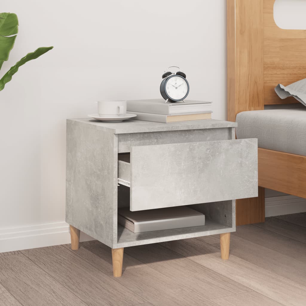 Table de chevet Gris béton 50x46x50 cm Bois d'ingénierie - XIOS