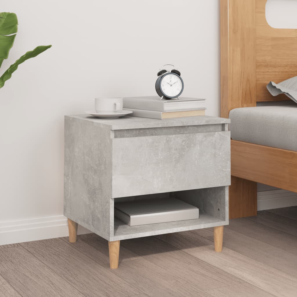 Table de chevet Gris béton 50x46x50 cm Bois d'ingénierie - XIOS