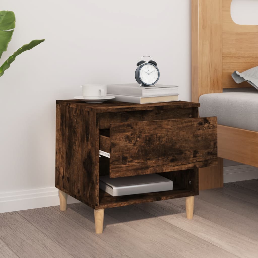 Table de chevet Chêne fumé 50x46x50 cm Bois d'ingénierie - XIOS