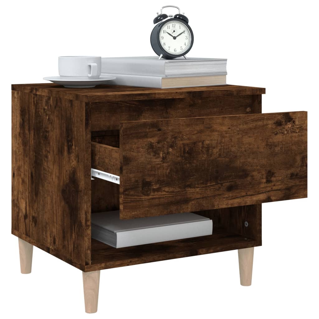 Table de chevet Chêne fumé 50x46x50 cm Bois d'ingénierie - XIOS