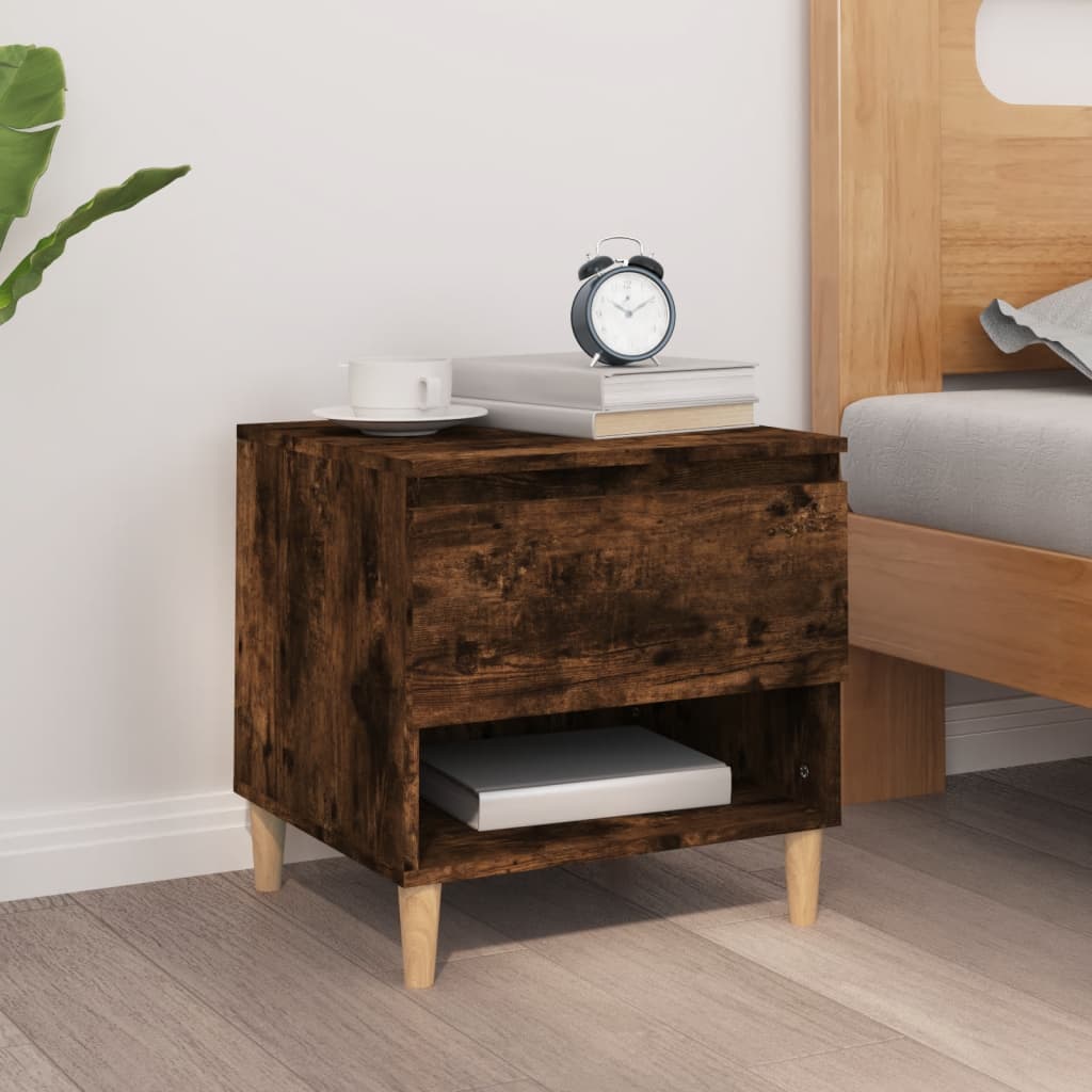 Table de chevet Chêne fumé 50x46x50 cm Bois d'ingénierie - XIOS