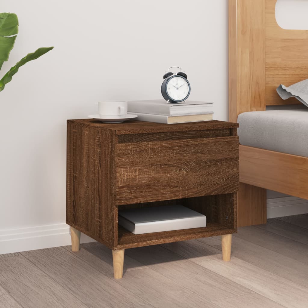 Table de chevet Chêne brun 50x46x50 cm Bois d'ingénierie - XIOS