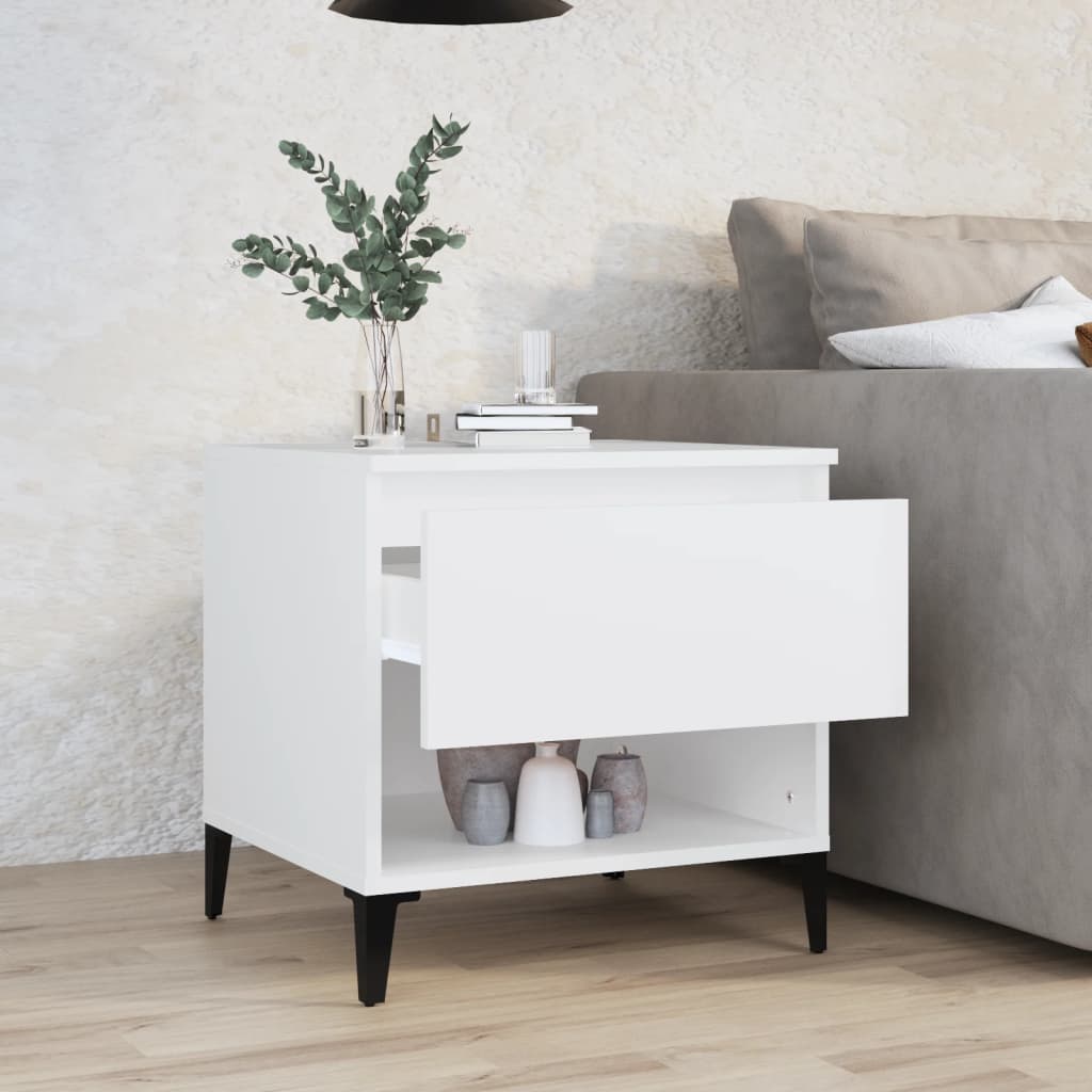 Table d'appoint Blanc 50x46x50 cm Bois d’ingénierie - XIOS