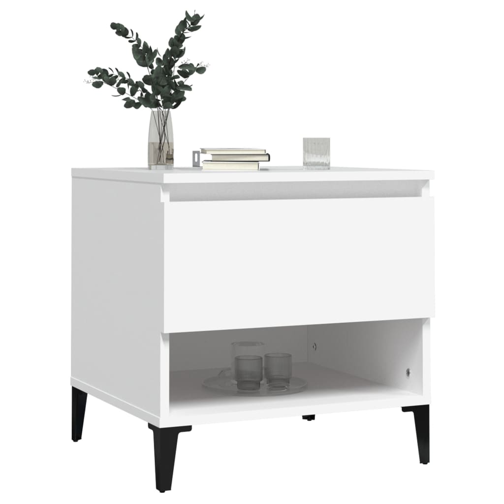 Table d'appoint Blanc 50x46x50 cm Bois d’ingénierie - XIOS