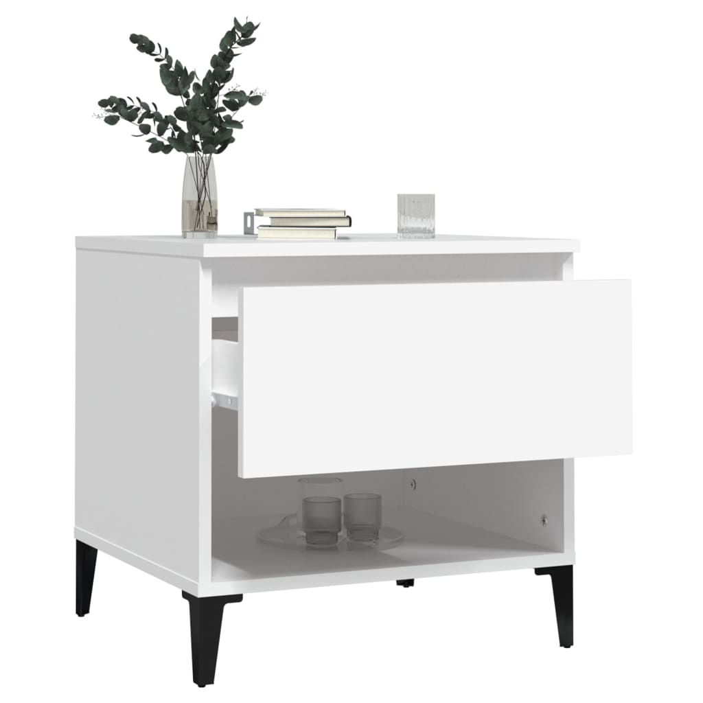 Table d'appoint Blanc 50x46x50 cm Bois d’ingénierie - XIOS