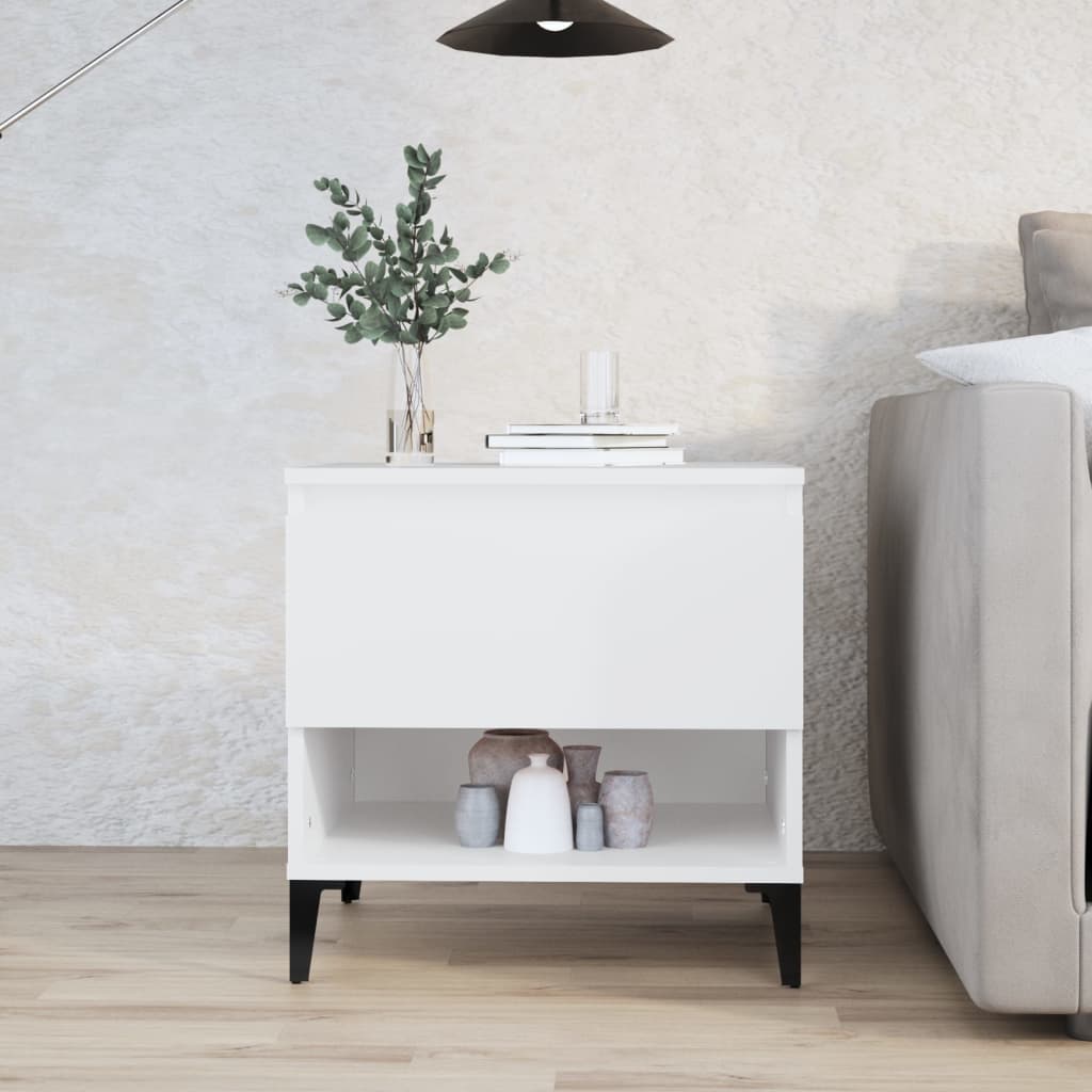 Table d'appoint Blanc 50x46x50 cm Bois d’ingénierie - XIOS