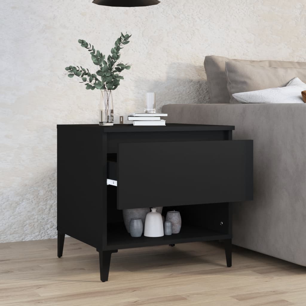 Table d'appoint Noir 50x46x50 cm Bois d’ingénierie - XIOS