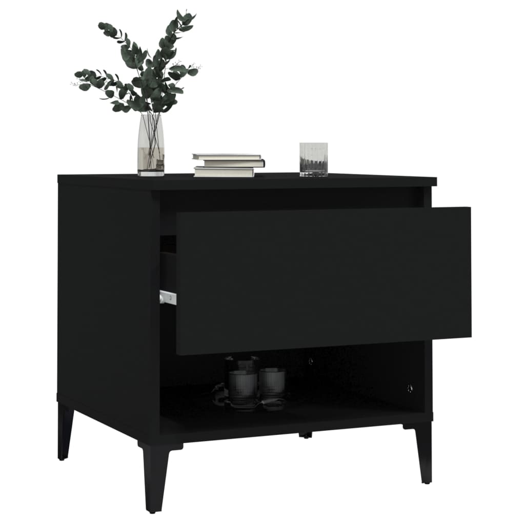 Table d'appoint Noir 50x46x50 cm Bois d’ingénierie - XIOS