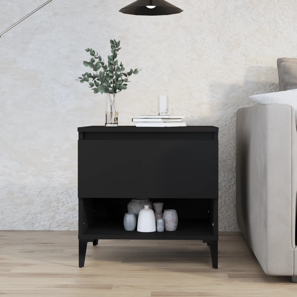 Table d'appoint Noir 50x46x50 cm Bois d’ingénierie - XIOS