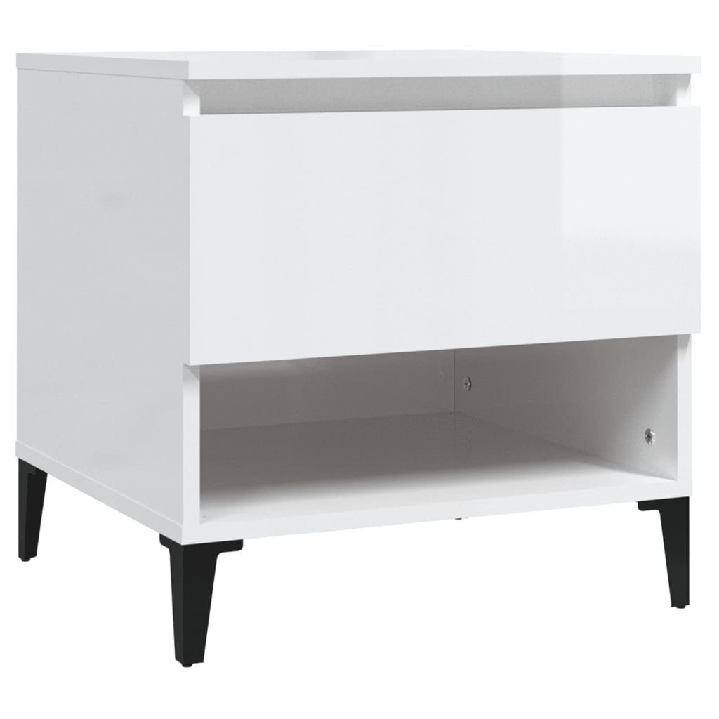 Table d'appoint Blanc brillant 50x46x50 cm Bois d'ingénierie - XIOS
