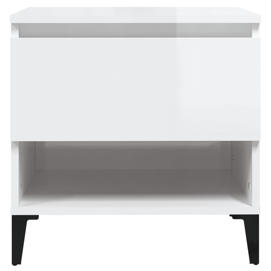 Table d'appoint Blanc brillant 50x46x50 cm Bois d'ingénierie - XIOS