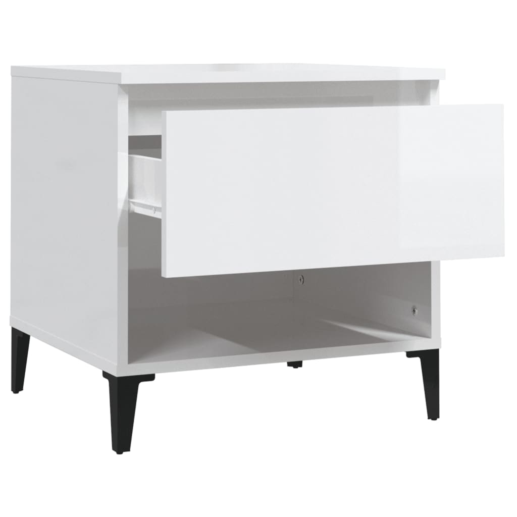 Table d'appoint Blanc brillant 50x46x50 cm Bois d'ingénierie - XIOS