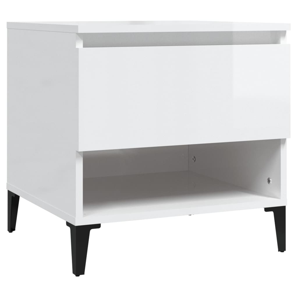 Tables d'appoint 2pcs Blanc brillant 50x46x50cm Bois ingénierie - XIOS