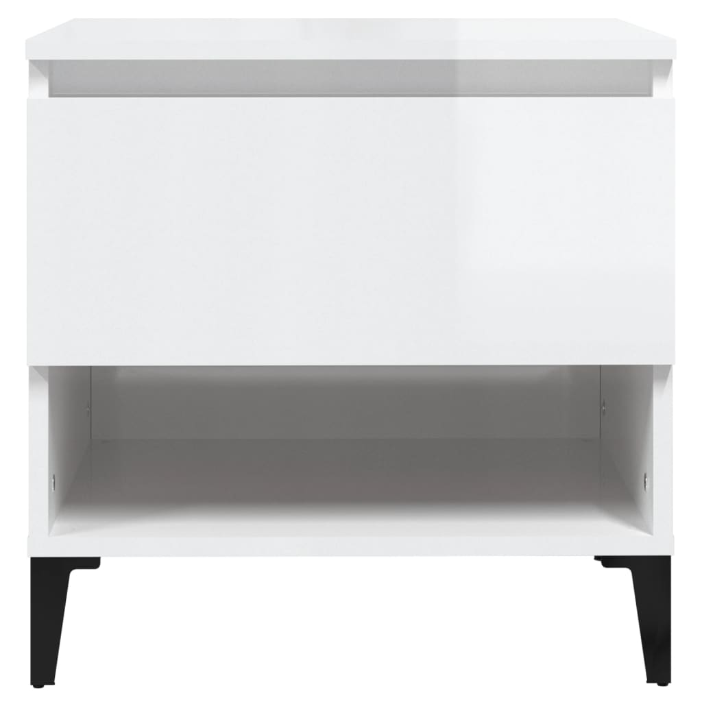 Tables d'appoint 2pcs Blanc brillant 50x46x50cm Bois ingénierie - XIOS