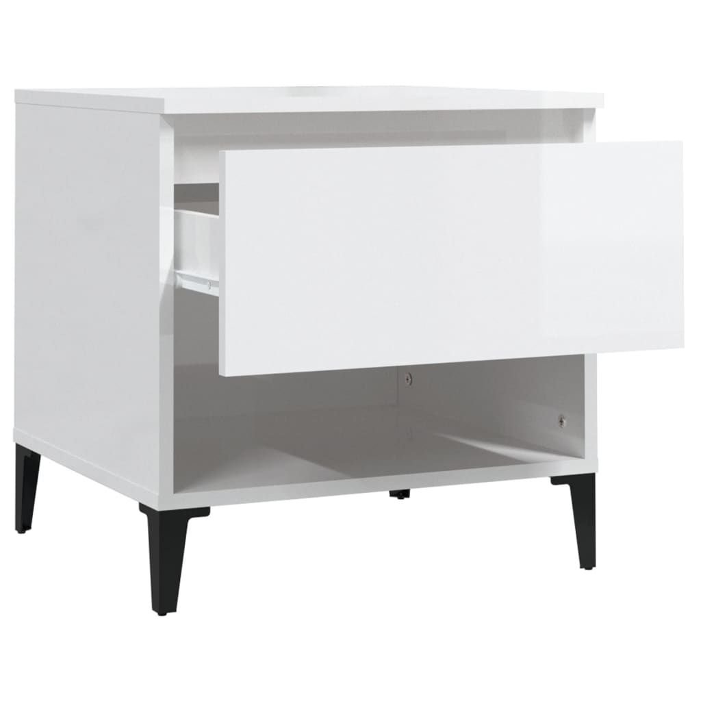 Tables d'appoint 2pcs Blanc brillant 50x46x50cm Bois ingénierie - XIOS